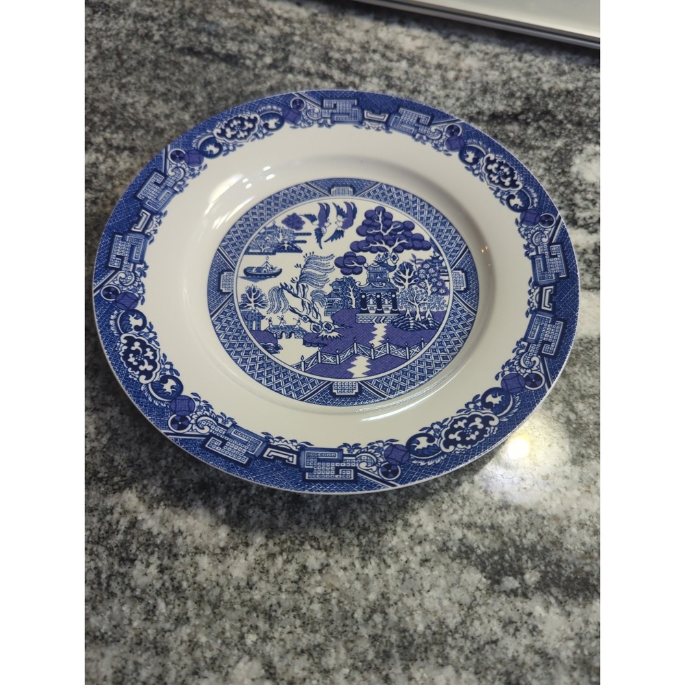 Vintage Royal Cuthbertson Blue Willow Salad Luncheon Plate